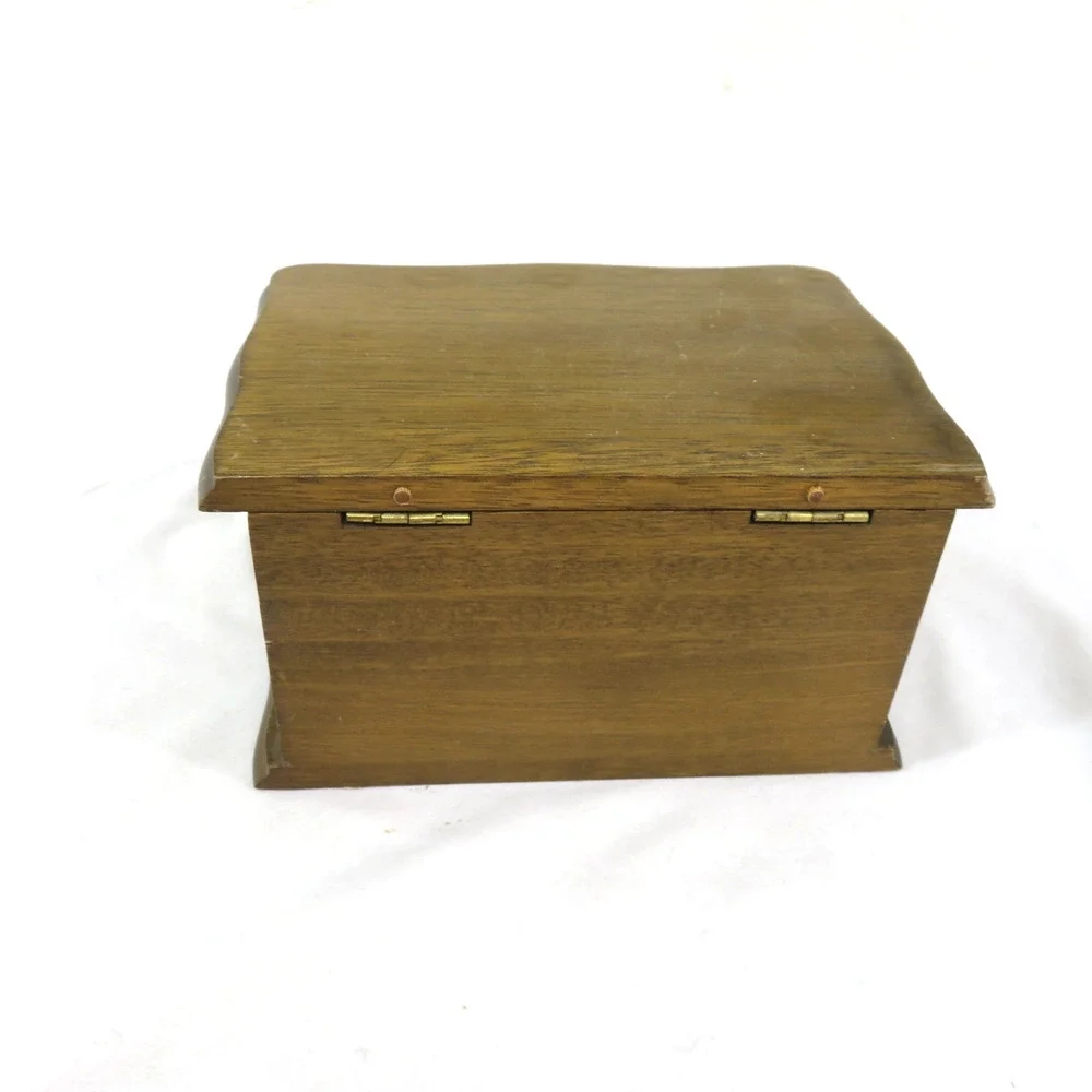 Avon Decorators Jewelry Box Chest 1978 2 Drawer Brown Wood 7 x 5 x 5 Vintage